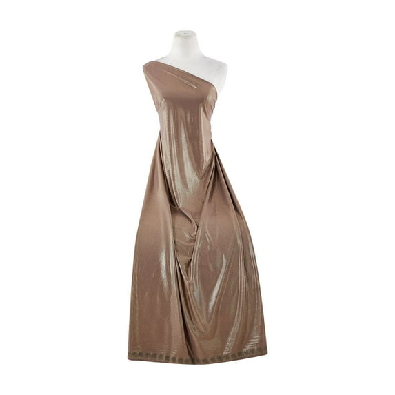 Zelouf Fine Line Gold Foggy Foil Ity , Sewing, DIY, Crafts Fabric by the Yard, Mocha/gold, 1 Yard