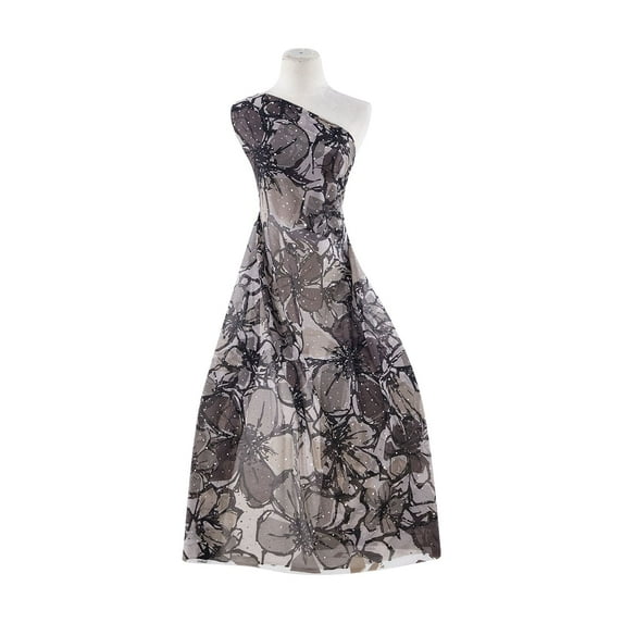 Zelouf Floral Print W/allover Trans On Mjc , Sewing, DIY, Crafts Fabric by the Yard, Taupe/grey, 7 Yard
