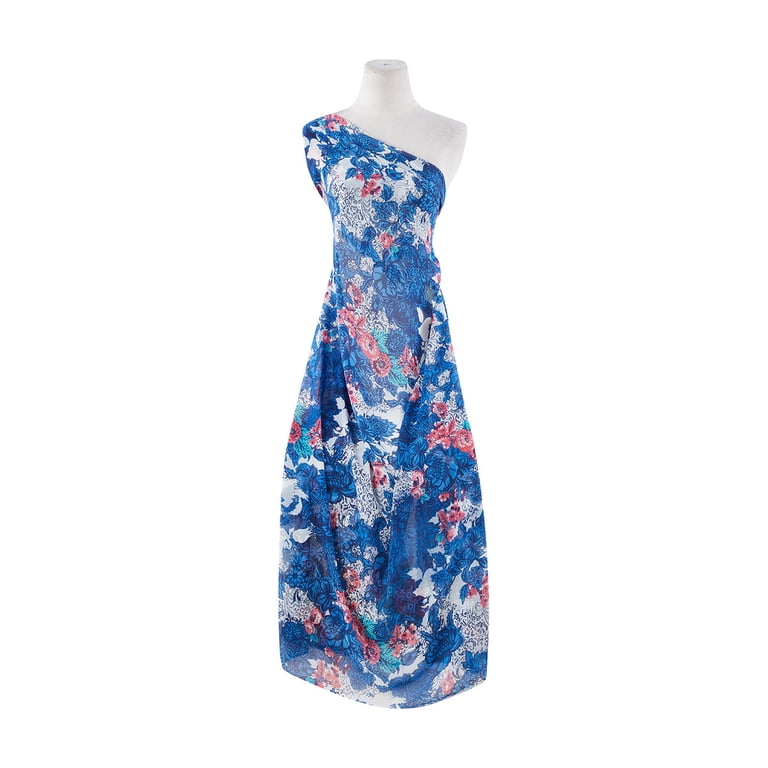 Zelouf Floral Silhouette Printed Chiffon , Sewing, DIY, Crafts Fabric by  the Yard, 143 Blue/red, 7 Yard - Walmart.com