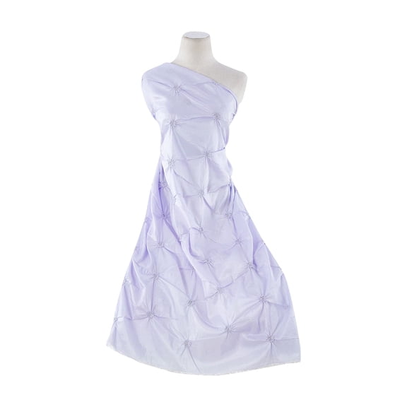 Zelouf Flower Smocking Embroidery On N/p Taffeta , Sewing, DIY, Crafts Fabric by the Yard, Frosty Lilac, 10 Yard