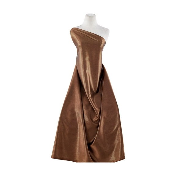 Zelouf Foggy Foil Danielle Stretch Satin  , Sewing, DIY, Crafts Fabric by the Yard, Cocoa Mix/gold, 5 Yard
