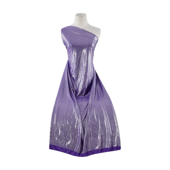 Zelouf Foil On Slinky W/ Trans , Sewing, DIY, Crafts Fabric by the Yard, Purpslipper/slv, 10 Yard