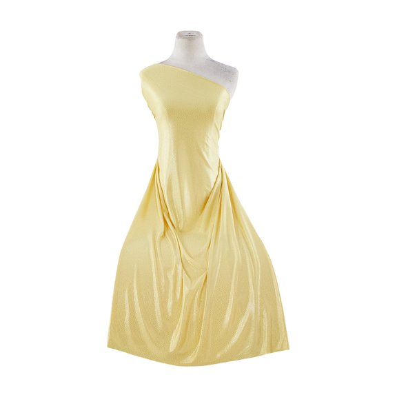 Zelouf Foil Zigzag On Super Slinky  , Sewing, DIY, Crafts Fabric by the Yard, Yellow/gold, 10 Yard