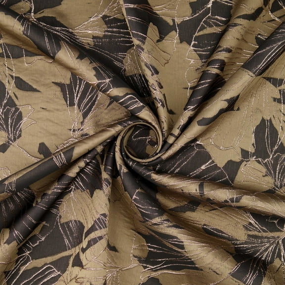 Zelouf Ginkgo Metallic Jacquard  , Sewing, DIY, Crafts Fabric by the Yard, , 3 Yard