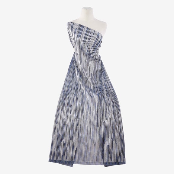 Zelouf Gisella Foil Print Multi Lurex Texture Knit  , Sewing, DIY, Crafts Fabric by the Yard, Peri/silver, 3 Yard