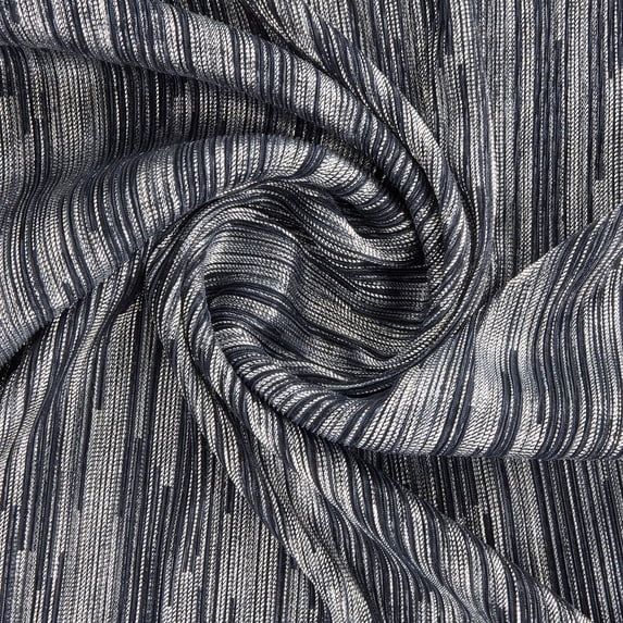 Zelouf Gisella Foil Textured Knit , Sewing, DIY, Crafts Fabric by the Yard, Arresting Navy/silver, 7 Yard