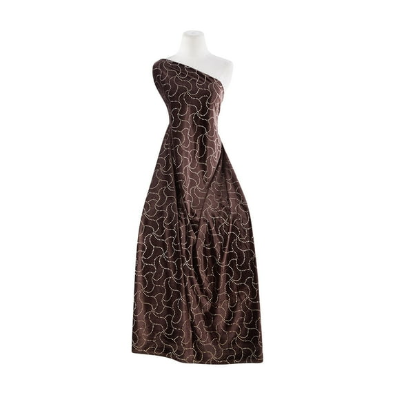 Zelouf Glitter Print Spandex Velvet , Sewing, DIY, Crafts Fabric by the Yard, Brown, 10 Yard