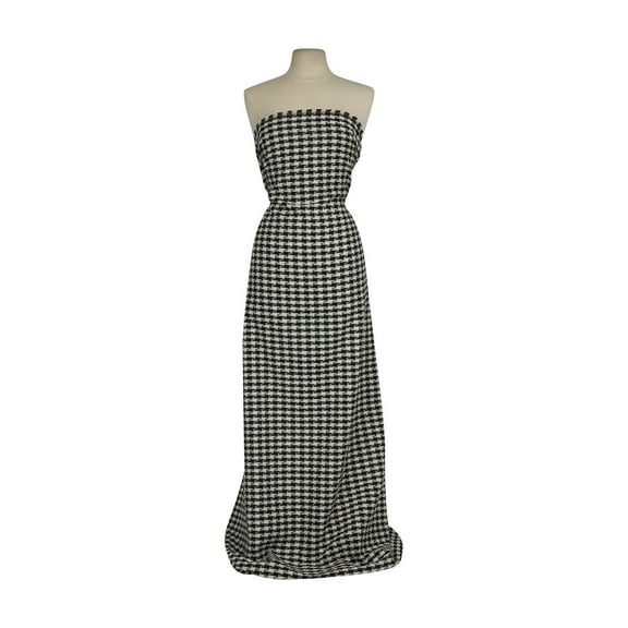 Zelouf Gwen Houndstooth Woven  , Sewing, DIY, Crafts Fabric by the Yard, Black/ivory, 10 Yard