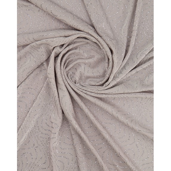 Zelouf Hadlee Glitter On Slinky , Sewing, DIY, Crafts Fabric by the Yard, Winter Mist/silver, 1 Yard