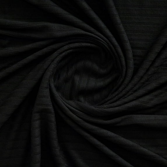 Zelouf Harper Ribbed Sweater Knit, Sewing, DIY, Crafts Fabric by the Yard, Black, 10 Yard
