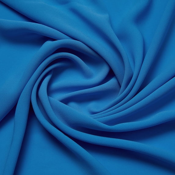 Zelouf Heavy Layered Chiffon , Sewing, DIY, Crafts Fabric by the Yard, 441 Peri Blue, 7 Yard