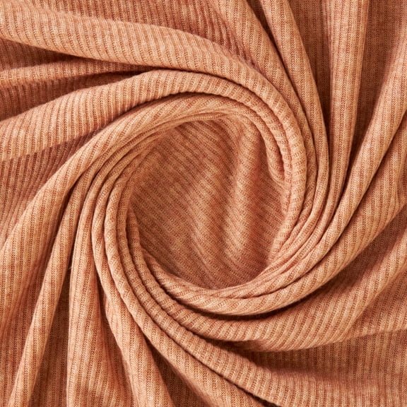Zelouf Helen 2X2 Rib Knit  , Sewing, DIY, Crafts Fabric by the Yard, Heather Bisque, 10 Yard