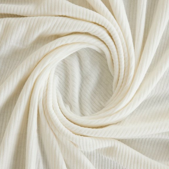 Zelouf Helen 2X2 Rib Knit , Sewing, DIY, Crafts Fabric by the Yard, White, 10 Yard