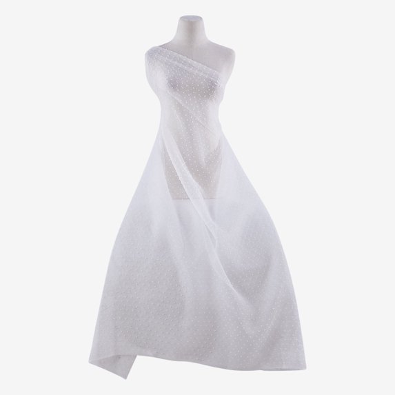 Zelouf Helen Swiss Dot Organza , Sewing, DIY, Crafts Fabric by the Yard, White/white, 7 Yard