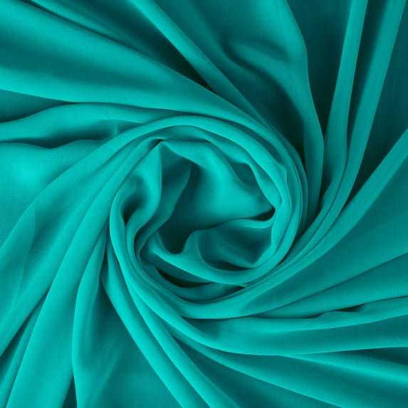 Zelouf Hi-Multi Chiffon , Sewing, DIY, Crafts Fabric by the Yard, Aqua Marble, 50 Yard