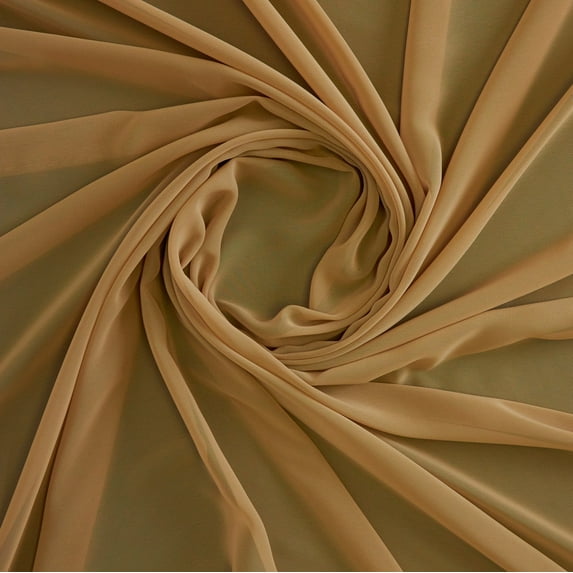 Zelouf Hi Multi Chiffon , Sewing, DIY, Crafts Fabric by the Yard, Medival Gold, 5 Yard