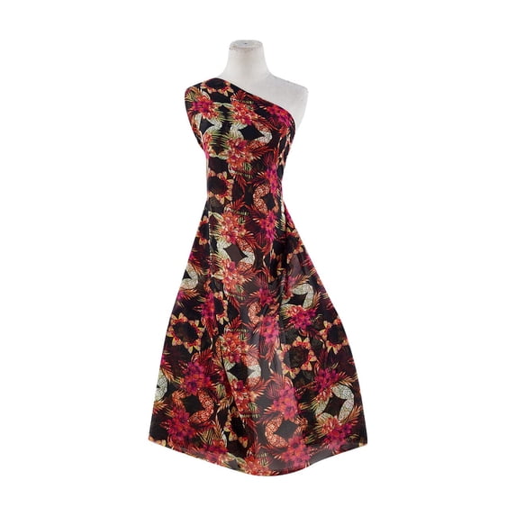 Zelouf High Multi Chiffon Print , Sewing, DIY, Crafts Fabric by the Yard, 935 Blk/berry, 10 Yard