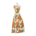 thumbnail image 1 of Zelouf Hot Hibiscus On Ity  , Sewing, DIY, Crafts Fabric by the Yard, 842 Orange/aqua, 20 Yard, 1 of 2