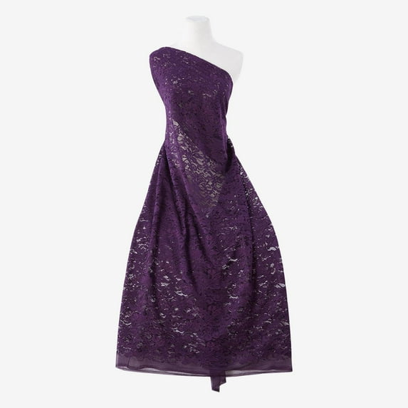 Zelouf Impact Floral Corded Lace , Sewing, DIY, Crafts Fabric by the Yard, Arresting Plum, 3 Yard