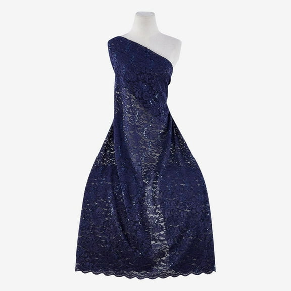 Zelouf In the City Floral Trans Lace  , Sewing, DIY, Crafts Fabric by the Yard, Navy Bliss, 3 Yard