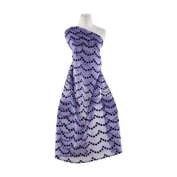 Zelouf Iridescent Organza W/ Flock And Mixed Glitter 1X , Sewing, DIY, Crafts Fabric by the Yard, Lavender/navy, 1 Yard