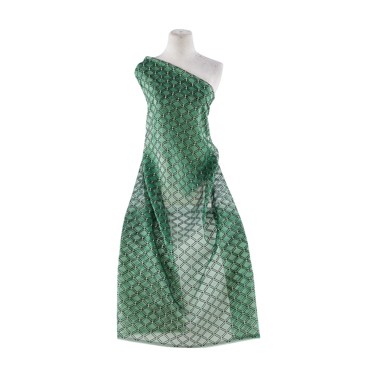 Zelouf Irredescent Organza W/flock & Hologram  , Sewing, DIY, Crafts Fabric by the Yard, Indian Peridot, 3 Yard