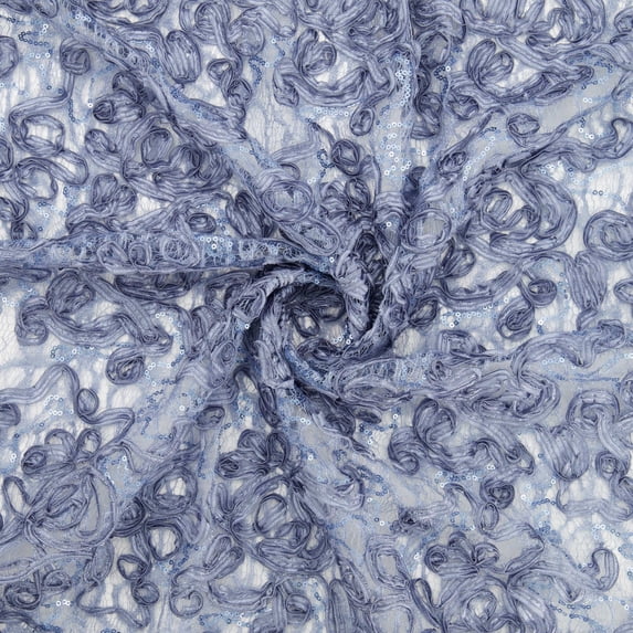 Zelouf Janet Ribbon Soutache Lace Mesh , Sewing, DIY, Crafts Fabric by the Yard, Lake Breeze, 20 Yard