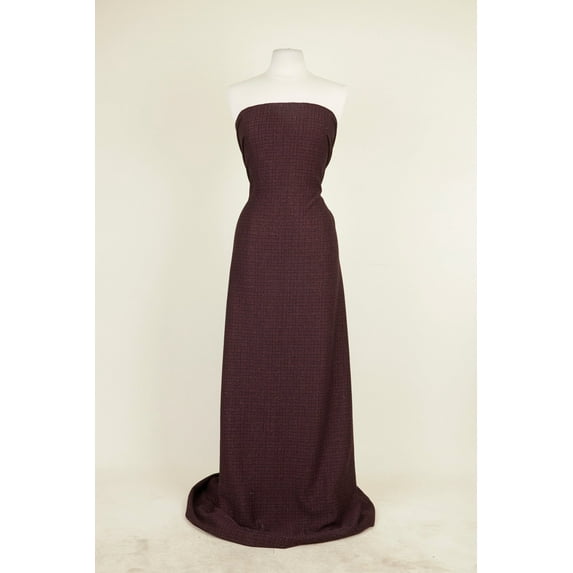 Zelouf Janis Menswear Jacquard Knit , Sewing, DIY, Crafts Fabric by the Yard, Black/wine, 3 Yard