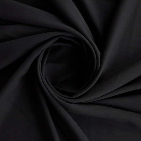 Zelouf Jasper Stretch Crepe  , Sewing, DIY, Crafts Fabric by the Yard, Black, 5 Yard