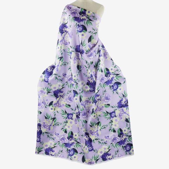 Zelouf Jennie Print Foil Mikado , Sewing, DIY, Crafts Fabric by the Yard, Lilac Tonal, 3 Yard