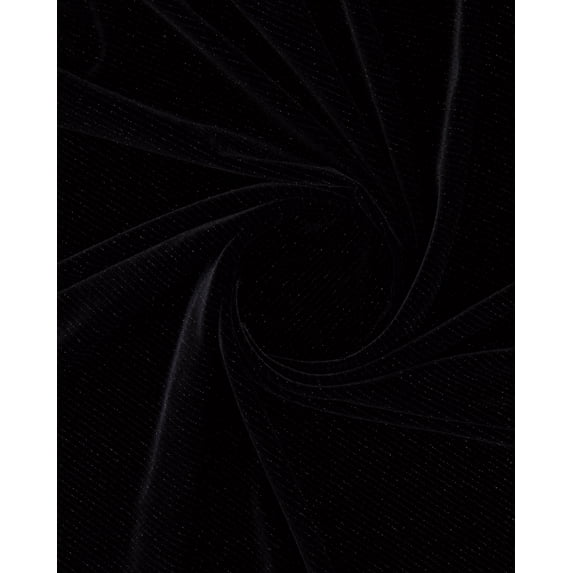 Zelouf Jolene Thin Stripe Glitter On Velvet , Sewing, DIY, Crafts Fabric by the Yard, Black/black, 7 Yard