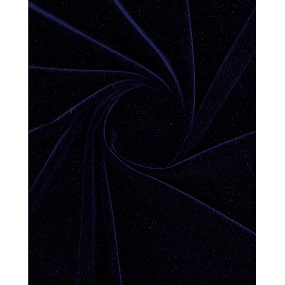 Zelouf Jolene Thin Stripe Glitter On Velvet , Sewing, DIY, Crafts Fabric by the Yard, Navy/navy, 7 Yard
