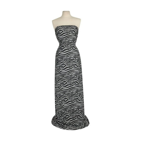 Zelouf Joy Zebra Knit Jacquard , Sewing, DIY, Crafts Fabric by the Yard, Grey Combo, 3 Yard