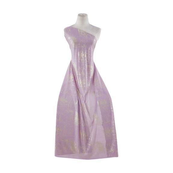 Zelouf June Mesh W/foil  , Sewing, DIY, Crafts Fabric by the Yard, Lilac Glow/gold, 50 Yard