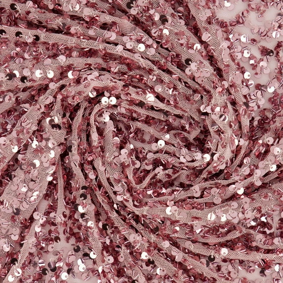 Zelouf Karina Allover Bead Sequin On Stretch Mesh , Sewing, DIY, Crafts Fabric by the Yard, Blossom, 20 Yard