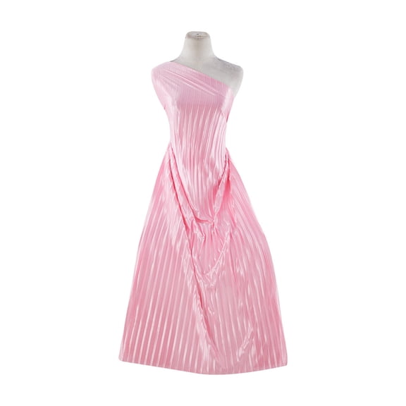Zelouf Knife Pleated Silky Knit [Bulk Shipped W/paper]  , Sewing, DIY, Crafts Fabric by the Yard, Breezy Pink, 7 Yard