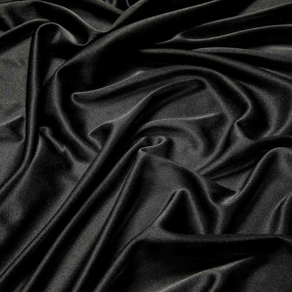 Zelouf Knit Satin Lining , Sewing, DIY, Crafts Fabric by the Yard, Black, 10 Yard