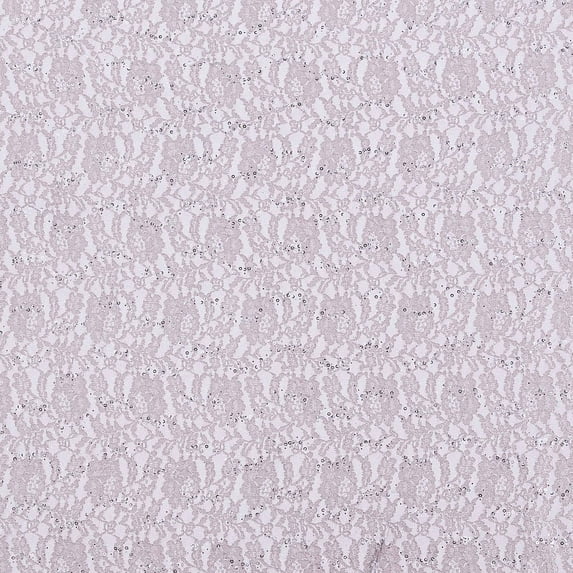 Zelouf Lace Scallop With Glitter/trans , Sewing, DIY, Crafts Fabric by the Yard, Taupe Mist, 5 Yard