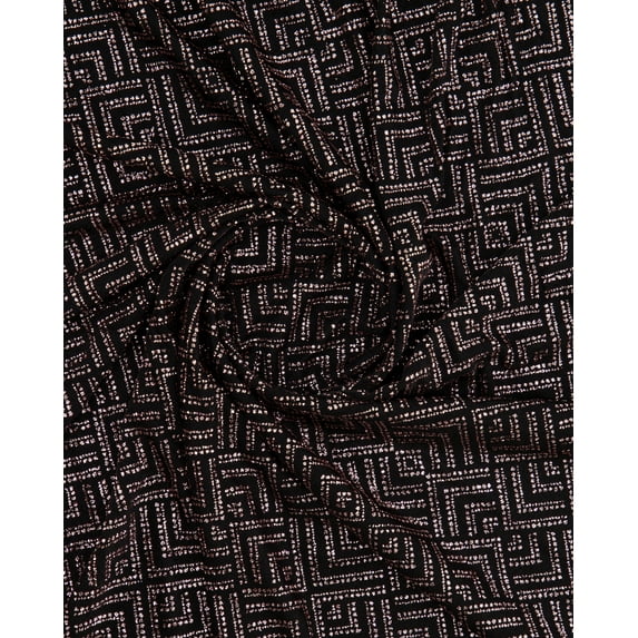 Zelouf Lanie Glitter On Slinky , Sewing, DIY, Crafts Fabric by the Yard, Black/sand, 20 Yard