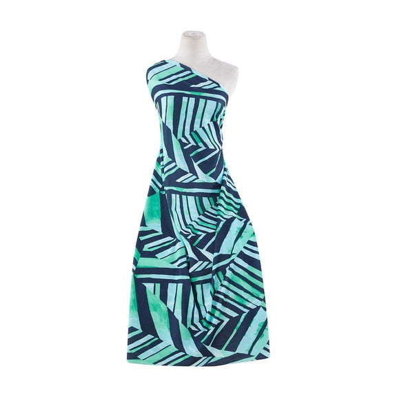 Zelouf Large Retro Floral Panel On Scuba Crepe Digital Sa  , Sewing, DIY, Crafts Fabric by the Yard, 447 Navy/grass, 3 Yard