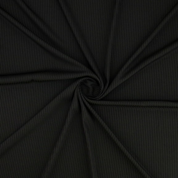 Zelouf Larissa Rib Knit  , Sewing, DIY, Crafts Fabric by the Yard, Black, 3 Yard