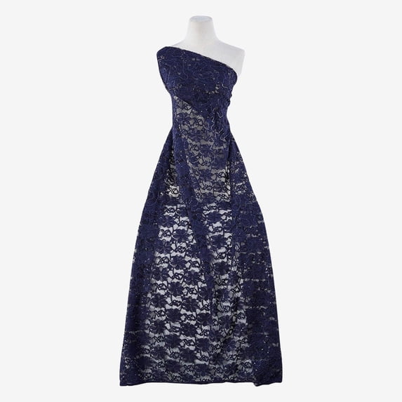 Zelouf Laurie Lace Sequins , Sewing, DIY, Crafts Fabric by the Yard, Navy Bliss, 50 Yard