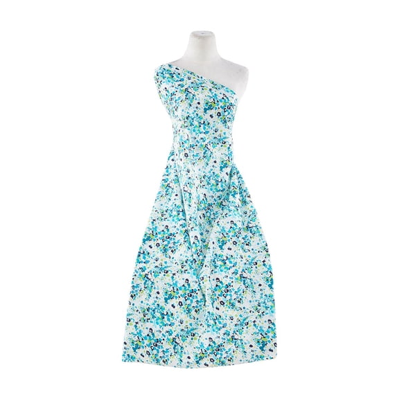 Zelouf Lawn Print  , Sewing, DIY, Crafts Fabric by the Yard, 147 Owht/turq, 10 Yard