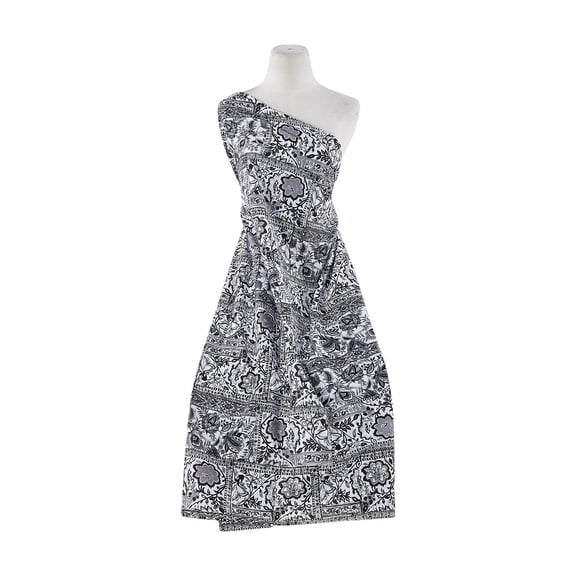 Zelouf Lawn Print  , Sewing, DIY, Crafts Fabric by the Yard, 191 Wht/blk, 20 Yard