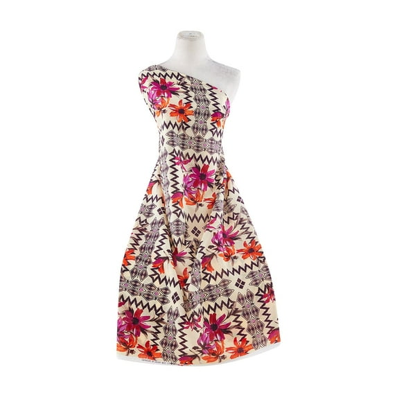 Zelouf Lawn Print , Sewing, DIY, Crafts Fabric by the Yard, 328 Fush/brown, 3 Yard