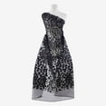 thumbnail image 1 of Zelouf Leaf Vine Sequin Embroidery Mesh  , Sewing, DIY, Crafts Fabric by the Yard, Black, 5 Yard, 1 of 2