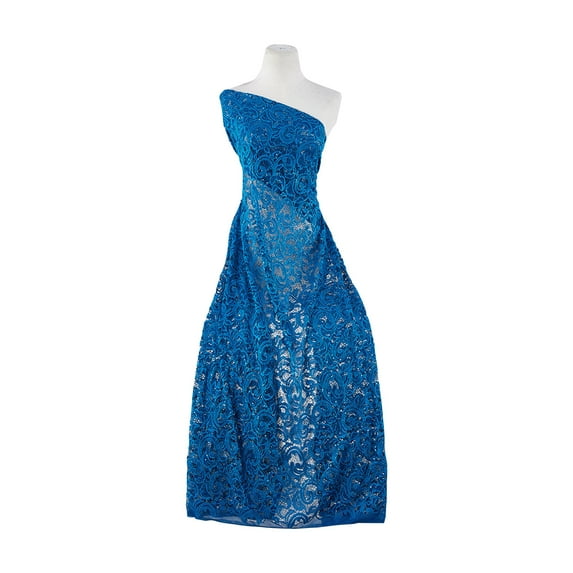 Zelouf Legacy Stretch Sequin Lace , Sewing, DIY, Crafts Fabric by the Yard, Peacock Obsession, 3 Yard