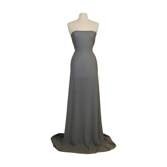 Zelouf Leonard Lurex Knit Crepe, Sewing, DIY, Crafts Fabric by the Yard, Sky/gold, 10 Yard