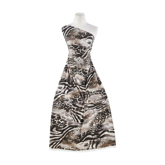 Zelouf Leopard Print On Ity W/foil , Sewing, DIY, Crafts Fabric by the Yard, Skin, 1 Yard