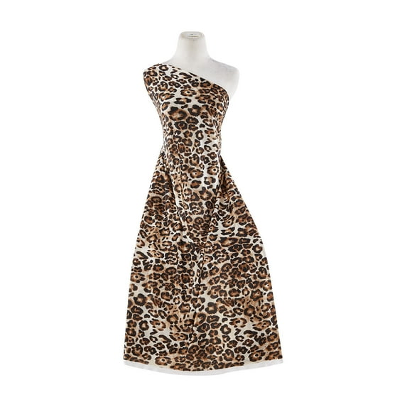 Zelouf Leopard Print On Silky Knit , Sewing, DIY, Crafts Fabric by the Yard, Gold, 10 Yard